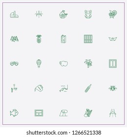 icon set about nature with keywords windmills, pineapple and hippopotamus