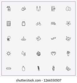 icon set about nature with keywords door, blueberries and decorative plants