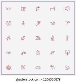 icon set about nature with keywords wood log, mosquito and binocular