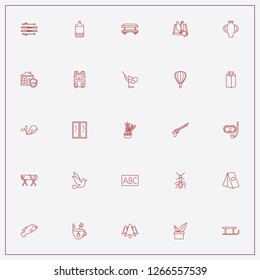 icon set about nature with keywords air balloon, plants and sledge