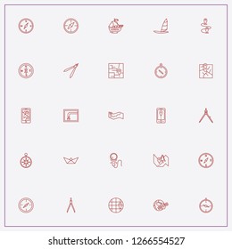 icon set about navigation with keywords car navigator, route location and paper boat