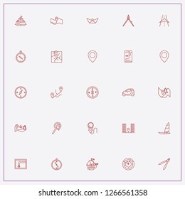 icon set about navigation with keywords sails, smart car and searching location