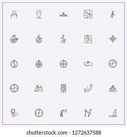 icon set about navigation with keywords radar tower, sails and navigation strip