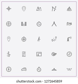 icon set about navigation with keywords location, car navigator and building location