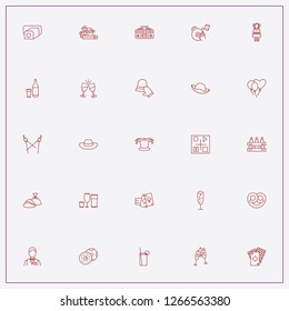 icon set about party with   donuts, cocktail and cassette player