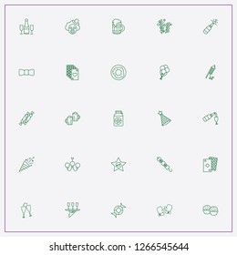 icon set about party with keywords doughnut, firework and chandelier