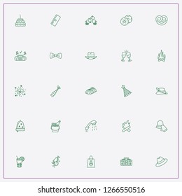 icon set about party with keywords party hat, shower and christmas bag