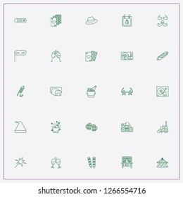 icon set about party with keywords bengal light, ice bucket and firework