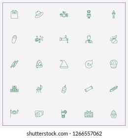 icon set about party with keywords barbecue stand, candy and beer tap