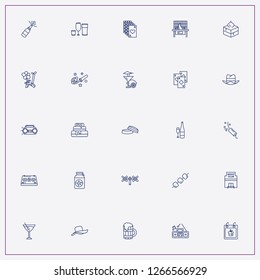 icon set about party with keywords cocktail glass, cocktail and birthday calendar