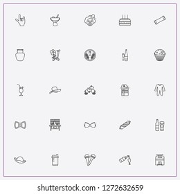 icon set about party with keywords cocktail, beer and champagne