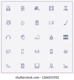 icon set about people with keywords doctor, headphone and rocking chair