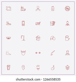 icon set about people with keywords backpack, foot and man with beard