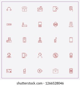 icon set about phone with keywords phone message, emergency telephone and wireless network receiver