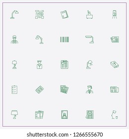 icon set about reading with keywords bar code, notices and magazines