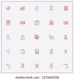 icon set about reading with keywords notice board, magazines and table lamp