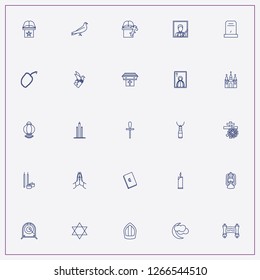 icon set about religion with keywords lantern, church candles and candle