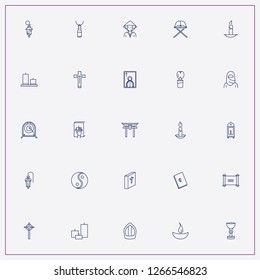 icon set about religion with keywords church, tombstone and lantern