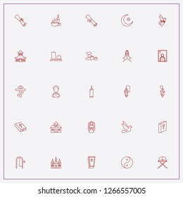 icon set about religion with keywords candles, priest and dove