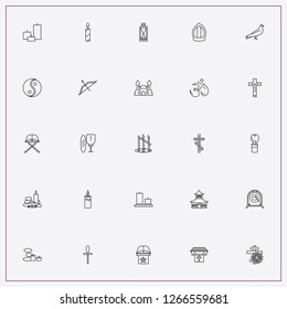 icon set about religion with keywords holy book, magic book and christian crest