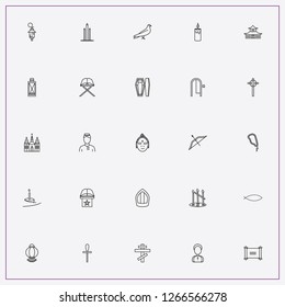 icon set about religion with keywords japanese lamp, cross and church candle