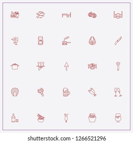 icon set about restaurant with keywords stemware, bottle opener and knife