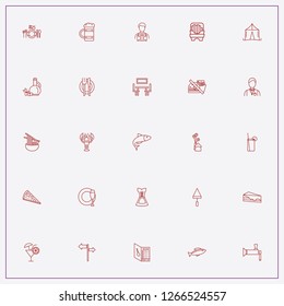 icon set about restaurant with keywords kneading shovel, dirndl and signboard