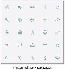 icon set about restaurant with keywords bottle opener, frying pan and tap