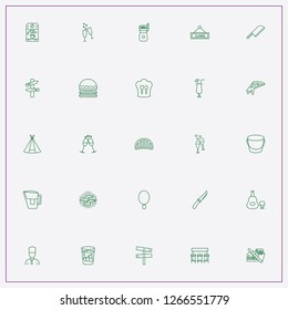 icon set about restaurant with keywords barbecue chicken wings, cocktail and taco