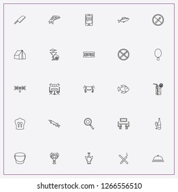 icon set about restaurant with keywords chefs ax, crab and bucket