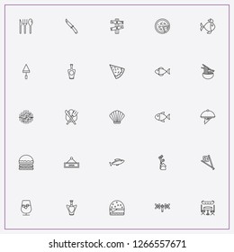 icon set about restaurant with keywords burger, knife and tray