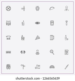 icon set about restaurant with keywords no smoking, pizza and beer