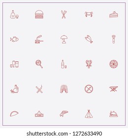 icon set about restaurant with keywords tent, taco and burger