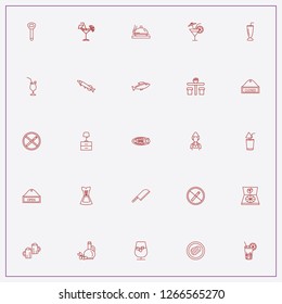 icon set about restaurant with   stake barbecue, kitchen table and fish