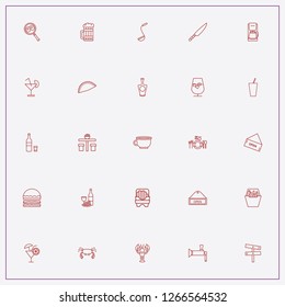 icon set about restaurant with   street signboard, open sign and beer tap