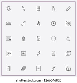 icon set about school with keywords mathematics multiplication, drawing board and eraser