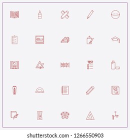 icon set about school with keywords fish bait, pi and school bus