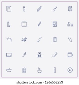 icon set about school with keywords blackboard, eraser and pencil