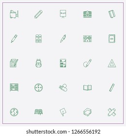 icon set about school with keywords old dictaphone, notices and bookshelf
