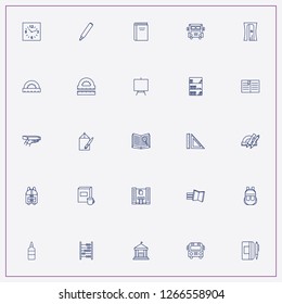 icon set about school with keywords drawing, chancery and round ruler