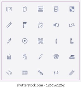 icon set about school with keywords magnet, school test and pencil