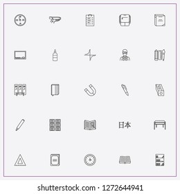 icon set about school with keywords magnet, student and mathematical coordinate