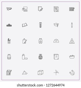 icon set about school with keywords round ruler, jockey uniform and book