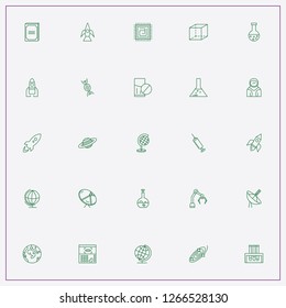 icon set about science with keywords planet earth, saturn planet and flask