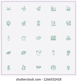 icon set about science with keywords jupiter planet, ampule and magic cauldron