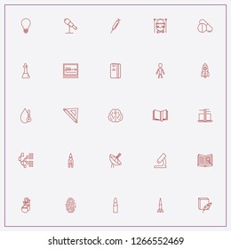 icon set about science with keywords syringe, chemical flask and computer network connection