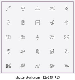 icon set about science with keywords blood test, spaceship and space station