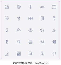 icon set about science with keywords satellite, space helmet and globe