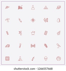 icon set about science with keywords connection data, alien and molecule