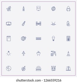 icon set about science with keywords unknown flying object, spacecraft and micro board
